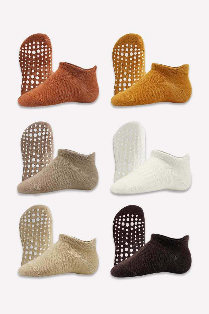 Nessiworld Bistyle 6'Lı Sneakers Kaymaz Penye Çorap BS20102 Topra