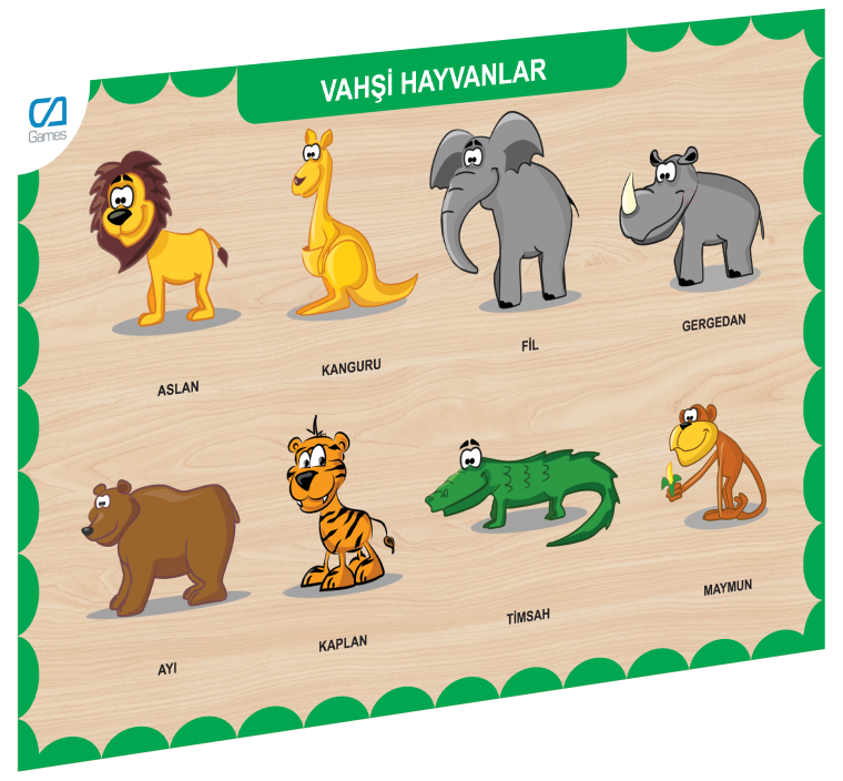 Nessiworld CAAHS-3213 CA GAMES AHŞAP VAHŞİ HAYVANLAR BUL-TAK