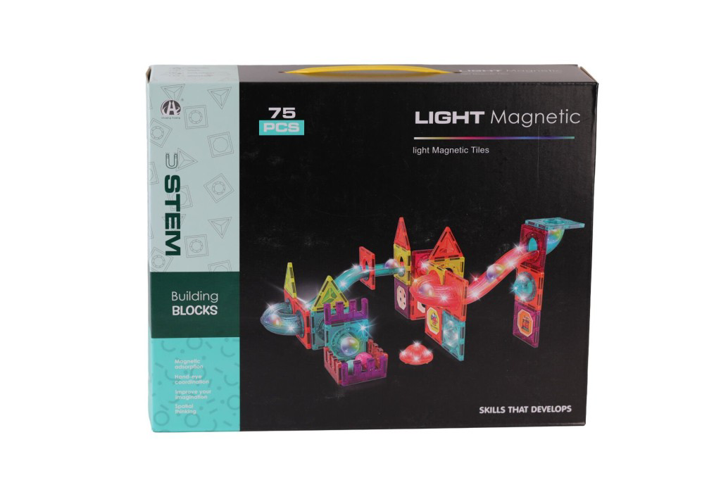 Nessiworld CH1172 MAGNETİC TİLES LİGHT VERSİON 75 PARÇA