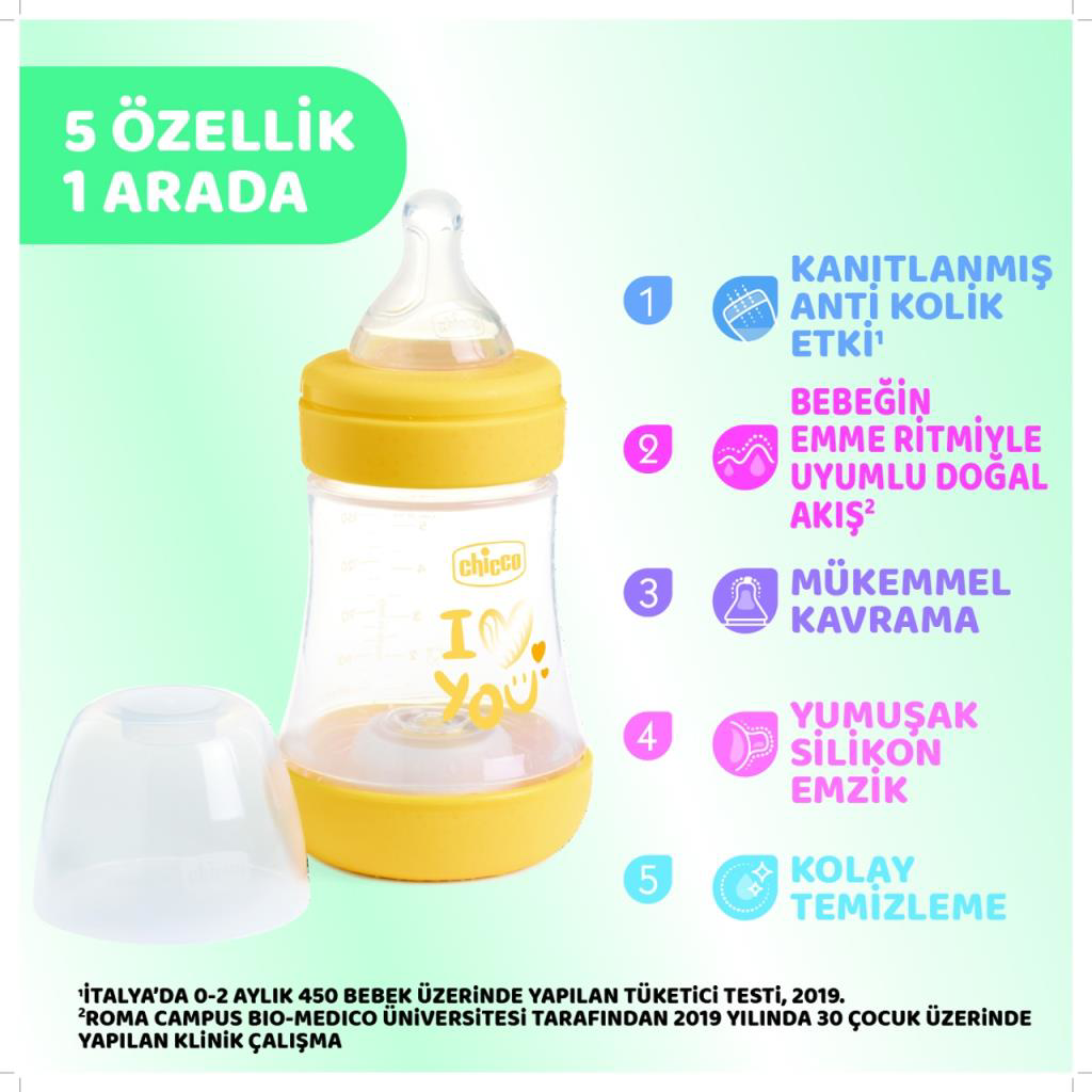 Nessiworld Chicco Perfect 5 Antikolik Biberon PP 150 ml Girl Nessiworld Chicco Perfect 5 Antikolik Biberon PP 150 ml Girl