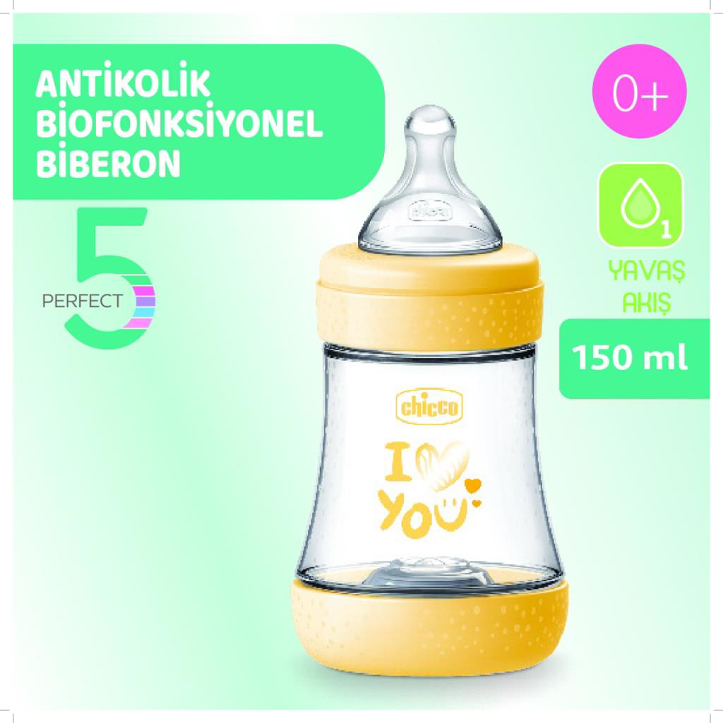 Nessiworld Chicco Perfect 5 Antikolik Biberon PP 150 ml Girl Nessiworld Chicco Perfect 5 Antikolik Biberon PP 150 ml Girl
