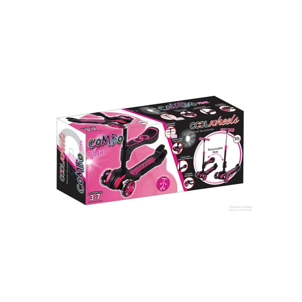 Nessiworld Cool Wheels Combo Oturaklı Scooter Pembe