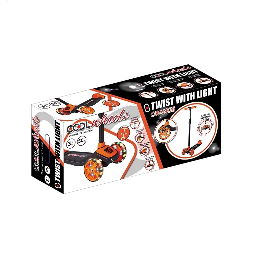 Nessiworld Cool Wheels Işıklı Twist Scooter Turuncu