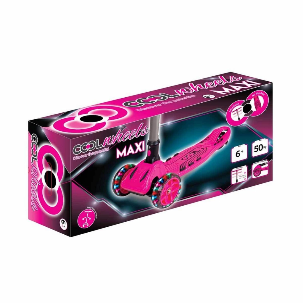 Nessiworld Cool Wheels 3 Tekerlekli Işıklı Maxi Scooter Pembe