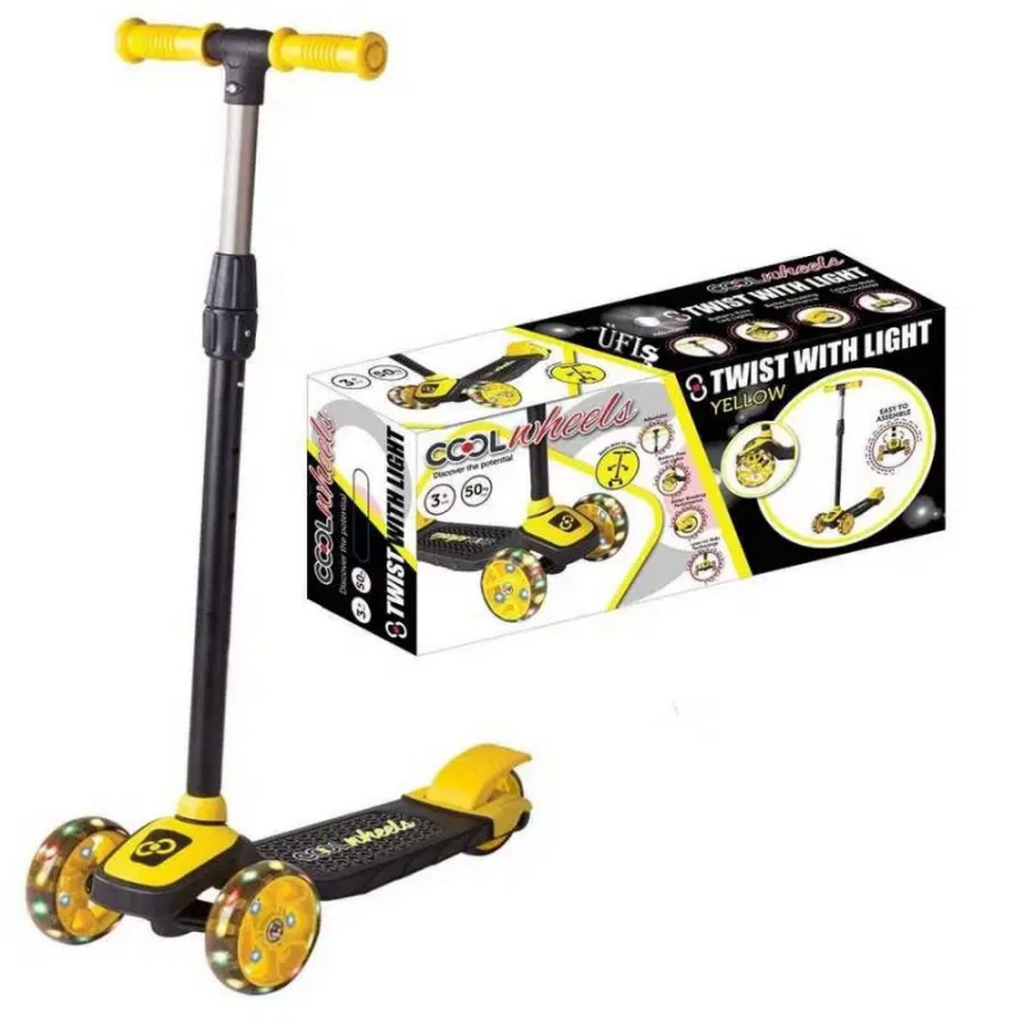 Nessiworld Cool Wheels Twist Led Işıklı 3 Tekerlekli Scooter Sarı