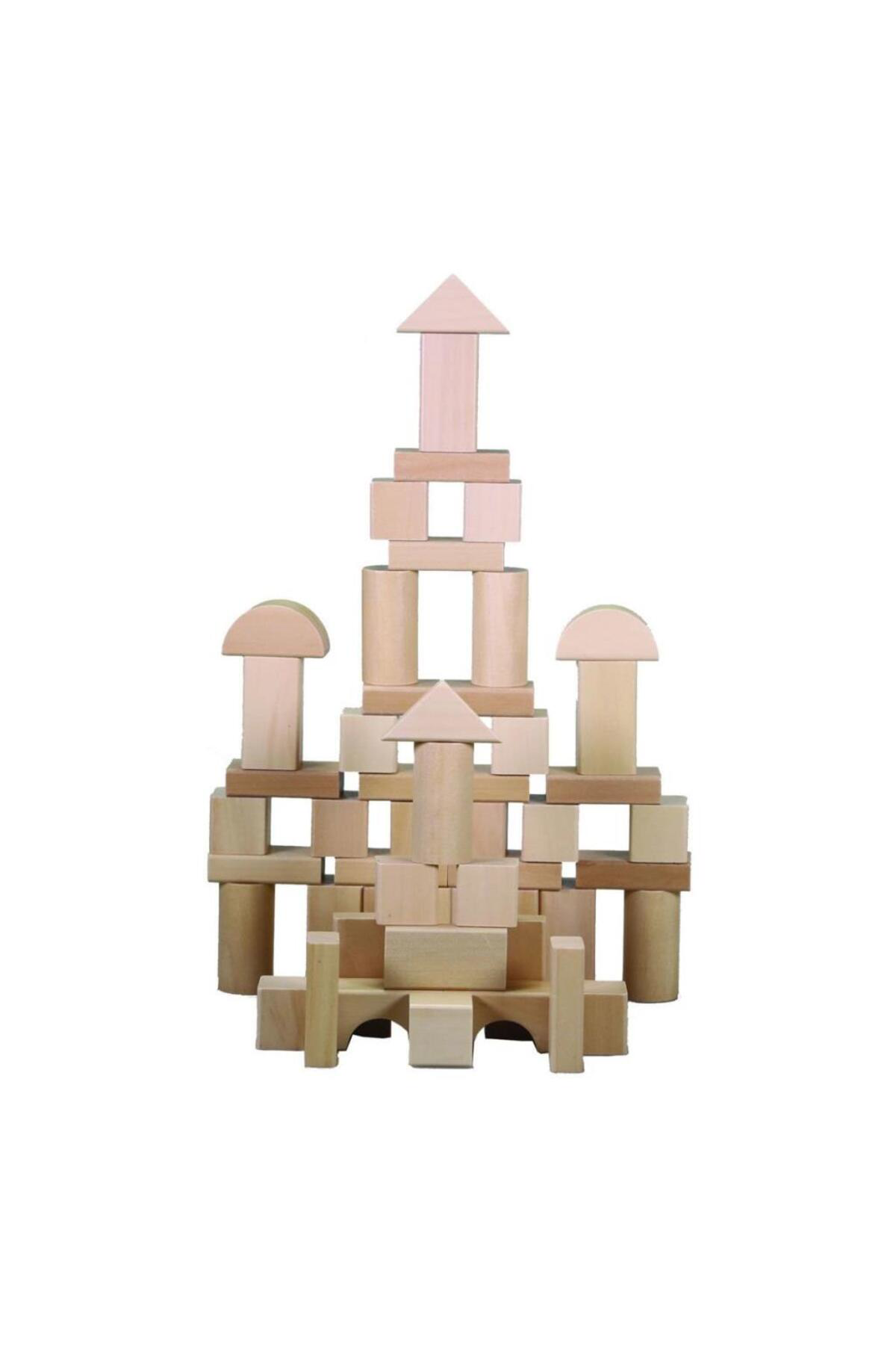 Nessiworld  Cs-8832 Natural Ahşap Blok 50 Parça