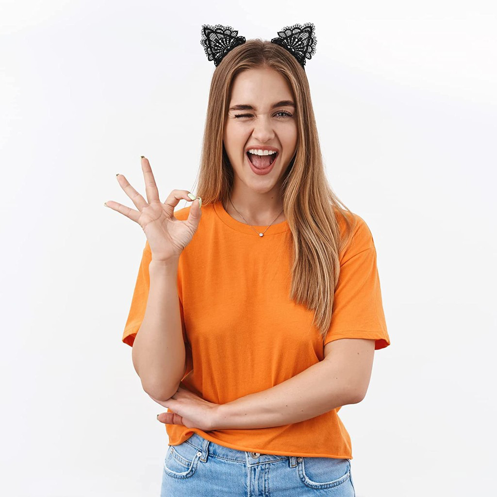 Nessiworld Dantelli Siyah Kedi Tacı - Vintage Tarz Dantel Kedi Ku