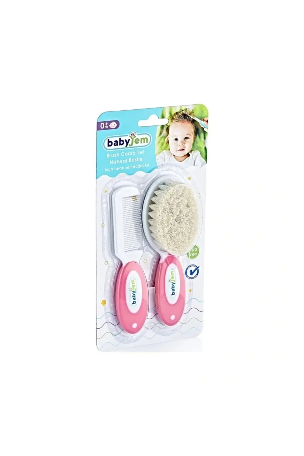 Nessiworld Doğal Kıl Fırça Tarak Seti 519 Pembe