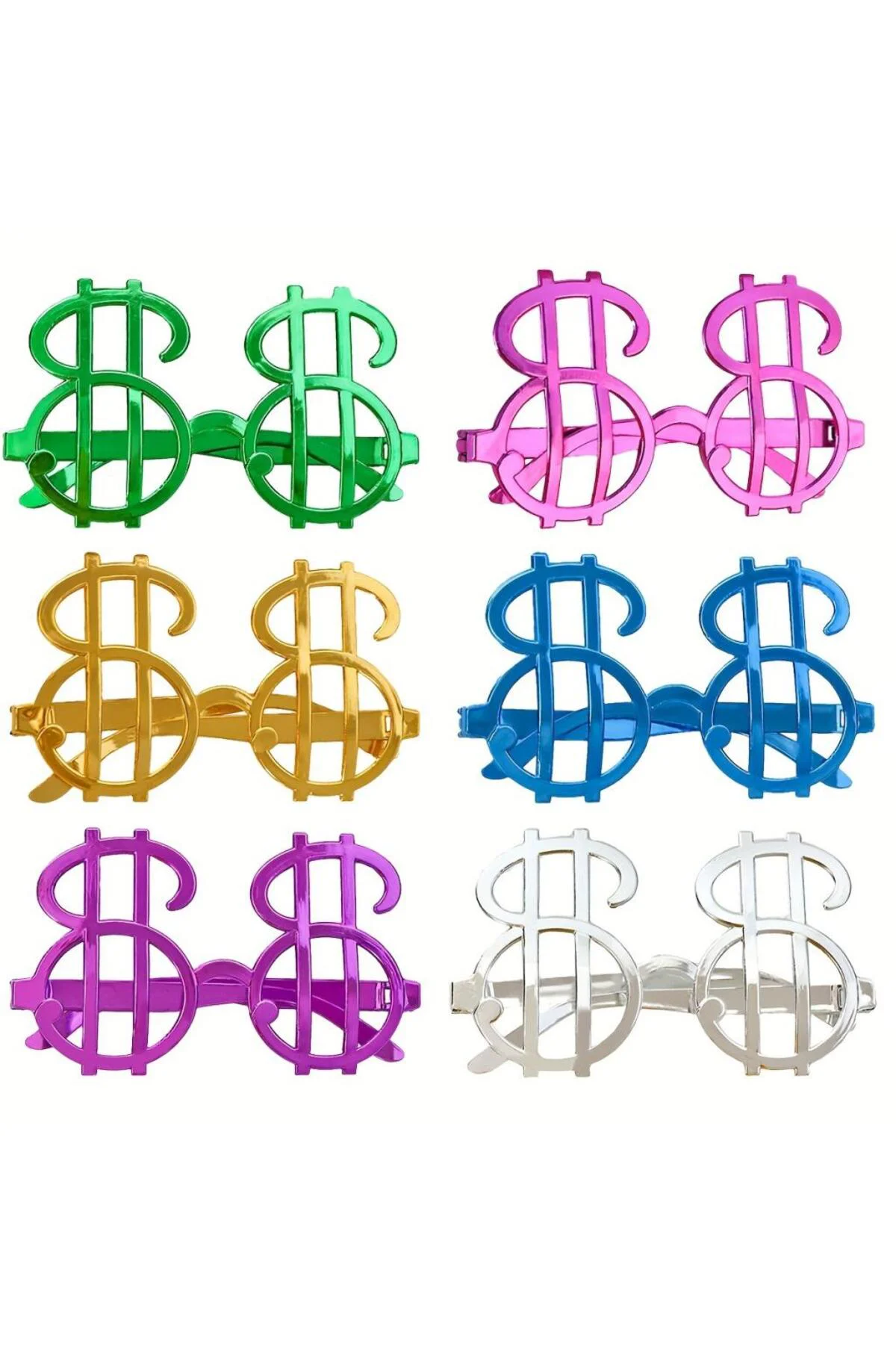 Nessiworld Dolar Şekilli Metalize Parti Gözlüğü 6 Adet