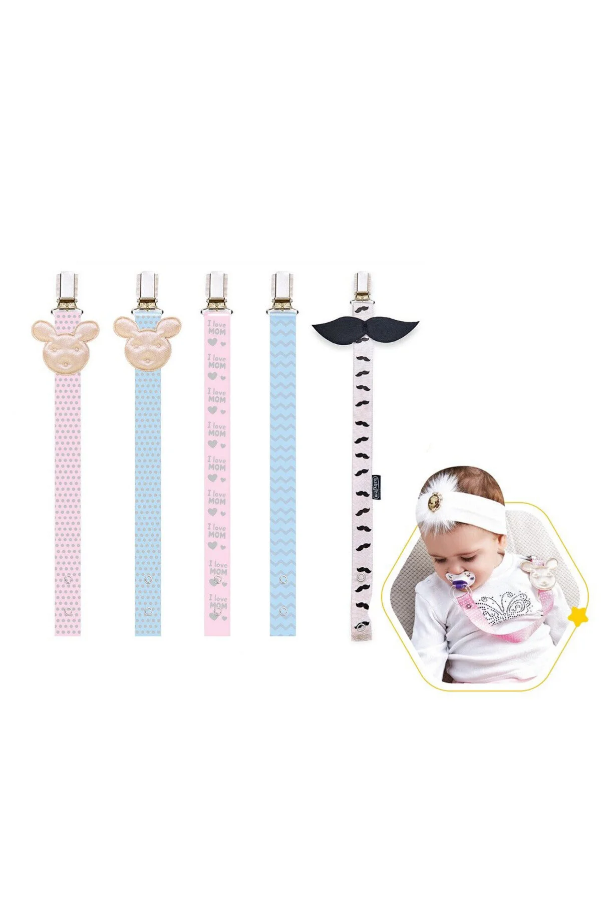 Nessiworld Emzik Tutacağı Desenli 427 Mavi Ayıcık