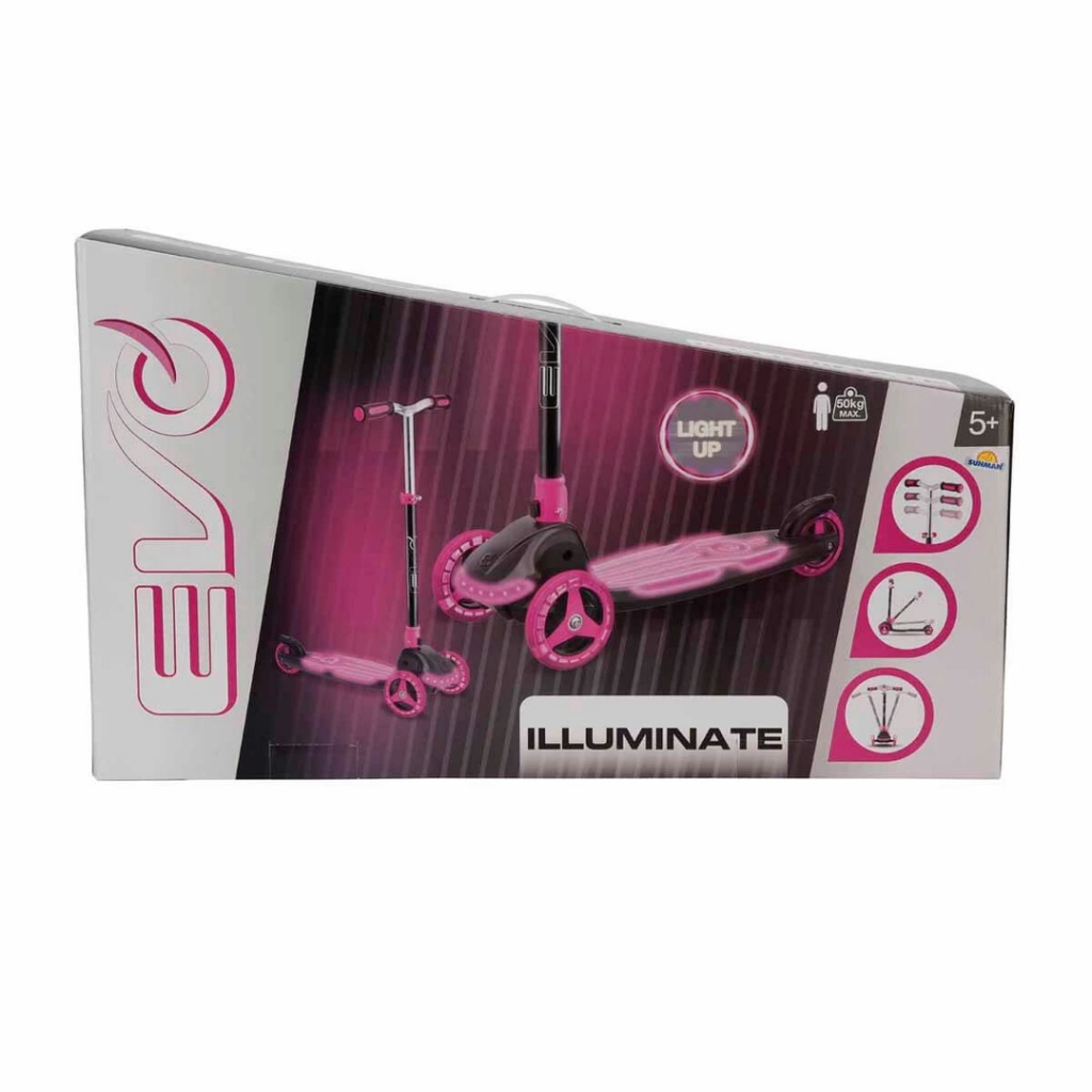 Nessiworld Evo 3 Tekerlekli Katlanabilir Illuminate Işıklı Pembe 