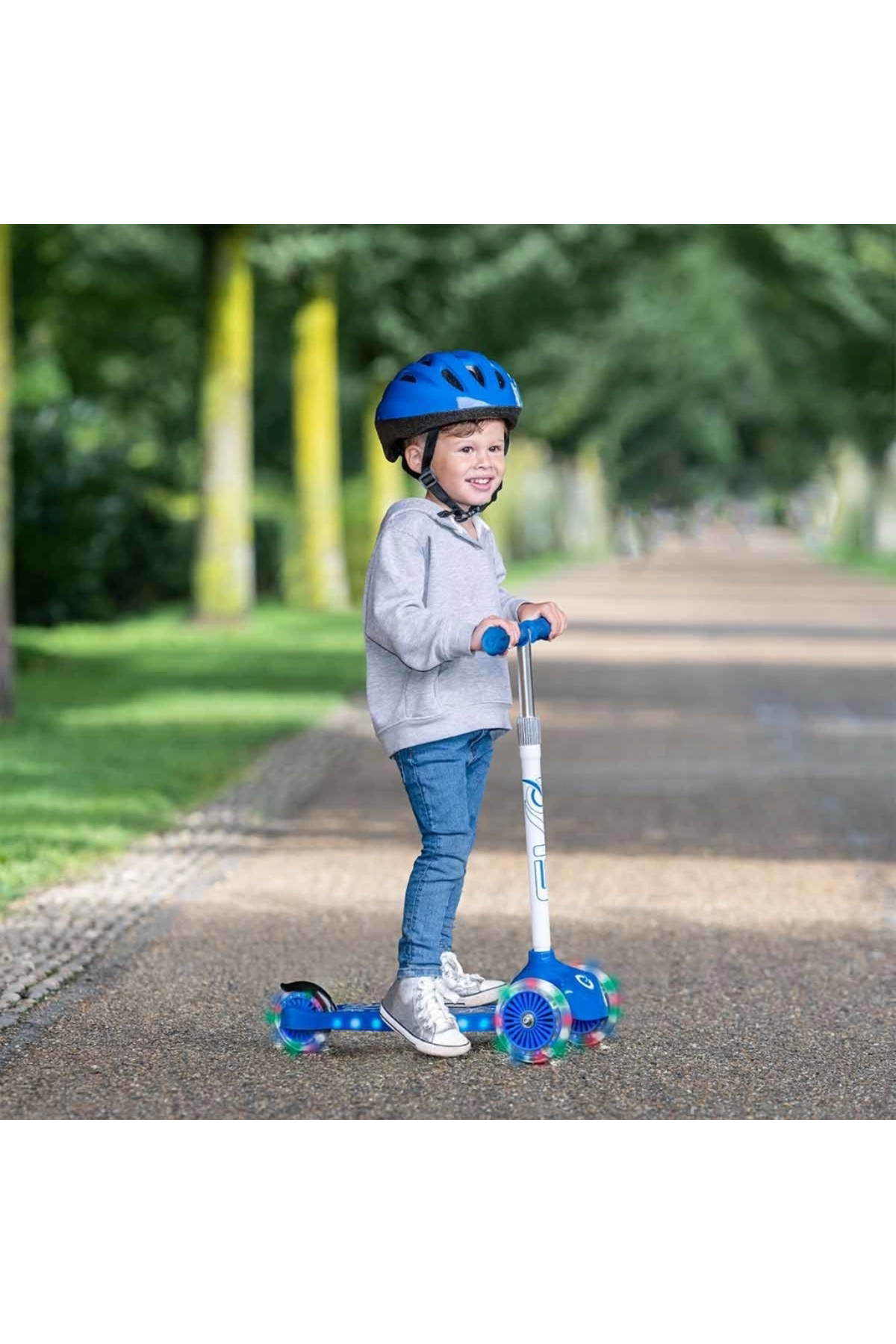 	 Yuba Avm Nessiworld Evo İşikli Move N Groove Mavi Üç Tekerlekli Scooter