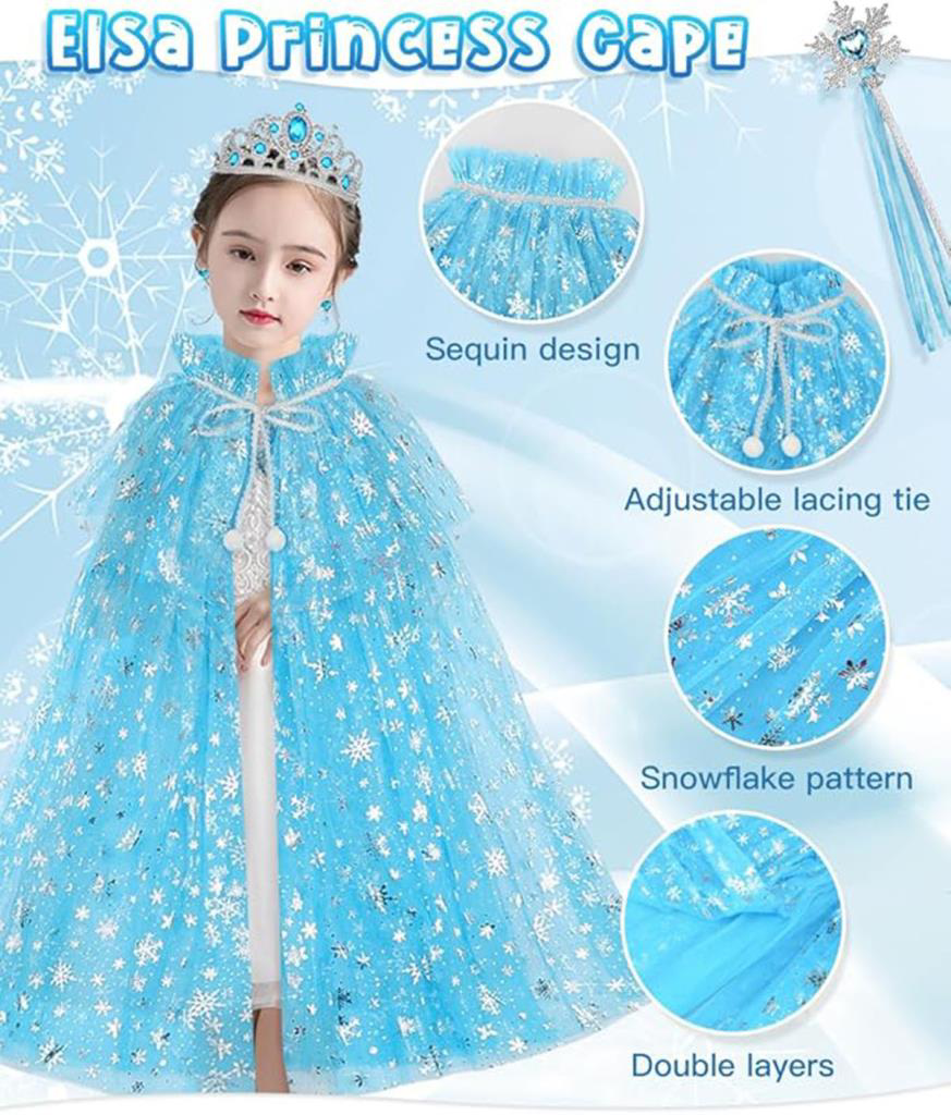 Nessiworld Frozen Elsa Pelerin Taç Asa ve Eldiven Seti 80 cm Nessiworld Frozen Elsa Pelerin Taç Asa ve Eldiven Seti 80 cm