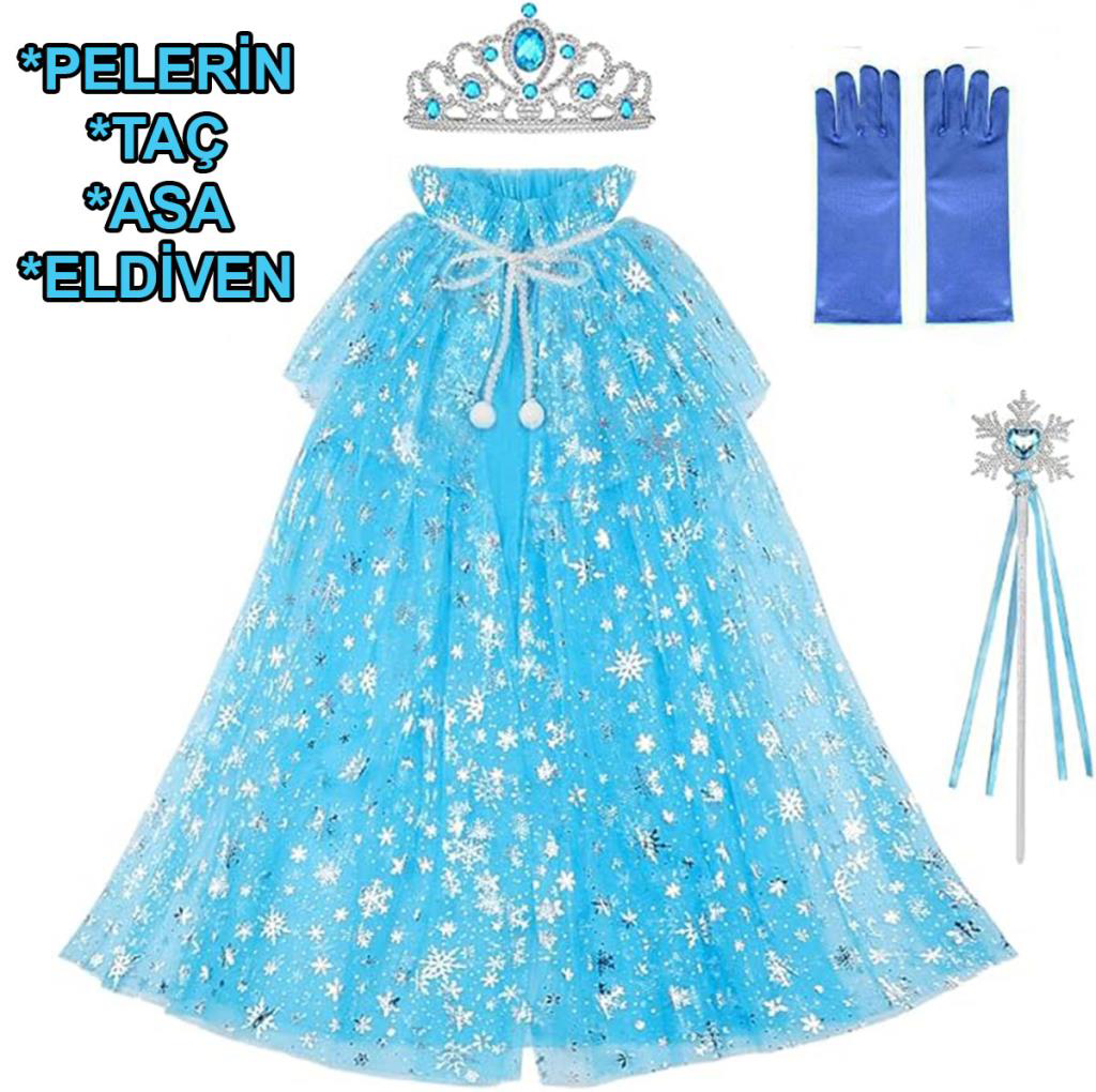 Nessiworld Frozen Elsa Pelerin Taç Asa ve Eldiven Seti 80 cm Nessiworld Frozen Elsa Pelerin Taç Asa ve Eldiven Seti 80 cm