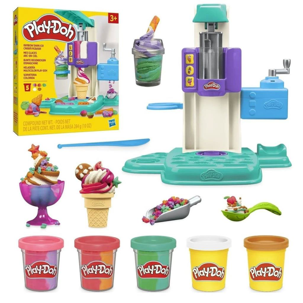 Nessiworld G0028 Play-Doh Gökkuşağı Dondurma Makinesi Oyun Seti+3