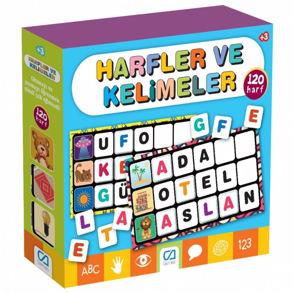 Nessiworld  Games Harfler ve Kelimeler Eğitici Kartlar 120 Harf 5