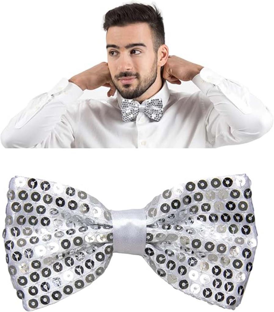 Nessiworld Gece Işıltısı Gümüş Payetli Pullu Papyon 7x2 cm Nessiworld Gece Işıltısı Gümüş Payetli Pullu Papyon 7x2 cm
