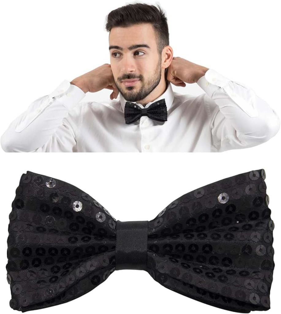 Nessiworld Gece Işıltısı Siyah Payetli Pullu Papyon 7x2 cm Nessiworld Gece Işıltısı Siyah Payetli Pullu Papyon 7x2 cm