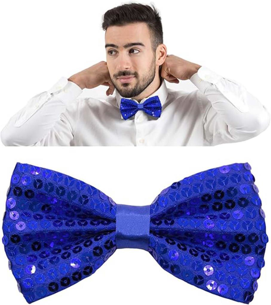 Nessiworld Gece Işıltısı Mavi Payetli Pullu Papyon 7x2 cm Nessiworld Gece Işıltısı Mavi Payetli Pullu Papyon 7x2 cm