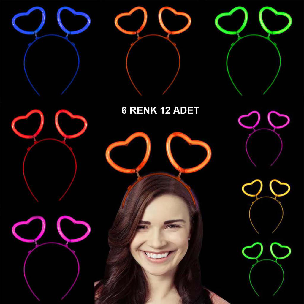 Nessiworld Glow Stick Karanlıkta Yanan Fosforlu Kalp Taç 12 Adet Nessiworld Glow Stick Karanlıkta Yanan Fosforlu Kalp Taç 12 Adet