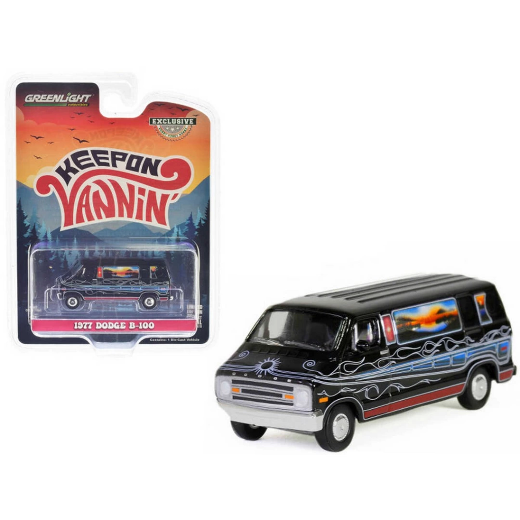 Nessiworld Greenlight 1/64 Vannin' - 1977 Dodge B-100 Custom Van Nessiworld Greenlight 1/64 Vannin' - 1977 Dodge B-100 Custom Van
