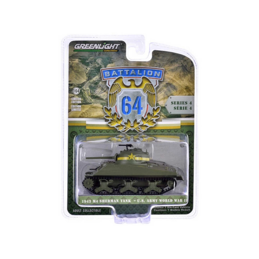 Nessiworld Greenlight 1/64 Battalion 64 Series 4- 1943 M4 Sherman Nessiworld Greenlight 1/64 Battalion 64 Series 4- 1943 M4 Sherman