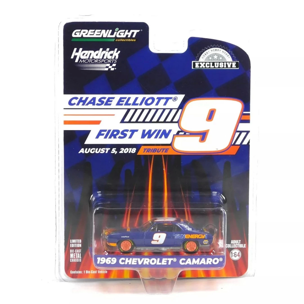 Nessiworld Greenlight 1/64 1969 Chevrolet Camaro - Chase Elliott