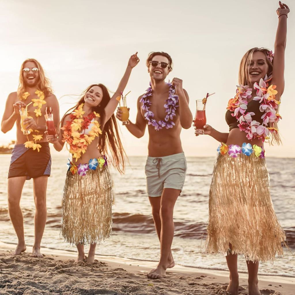 Nessiworld Hawaii Tarzı Hula Eteği – 60 cm Hasır Naturel Etek