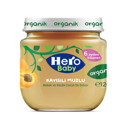 Nessiworld Hero Baby Organik Kayısı Muz Püresi Kavanoz Mama 120 G