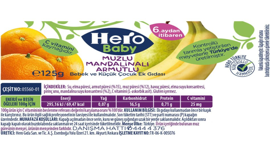 Nessiworld Hero Baby Muzlu Mandalinalı Armutlu Kavanoz Mama 125 G Nessiworld Hero Baby Muzlu Mandalinalı Armutlu Kavanoz Mama 125 G