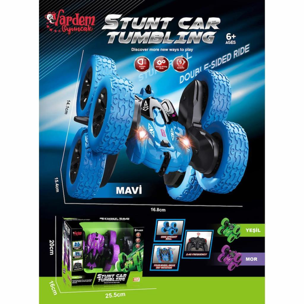 Nessiworld HG6-03 Kumandalı Şarjlı 2.4 Ghz 6 Teker Akrobat Araba