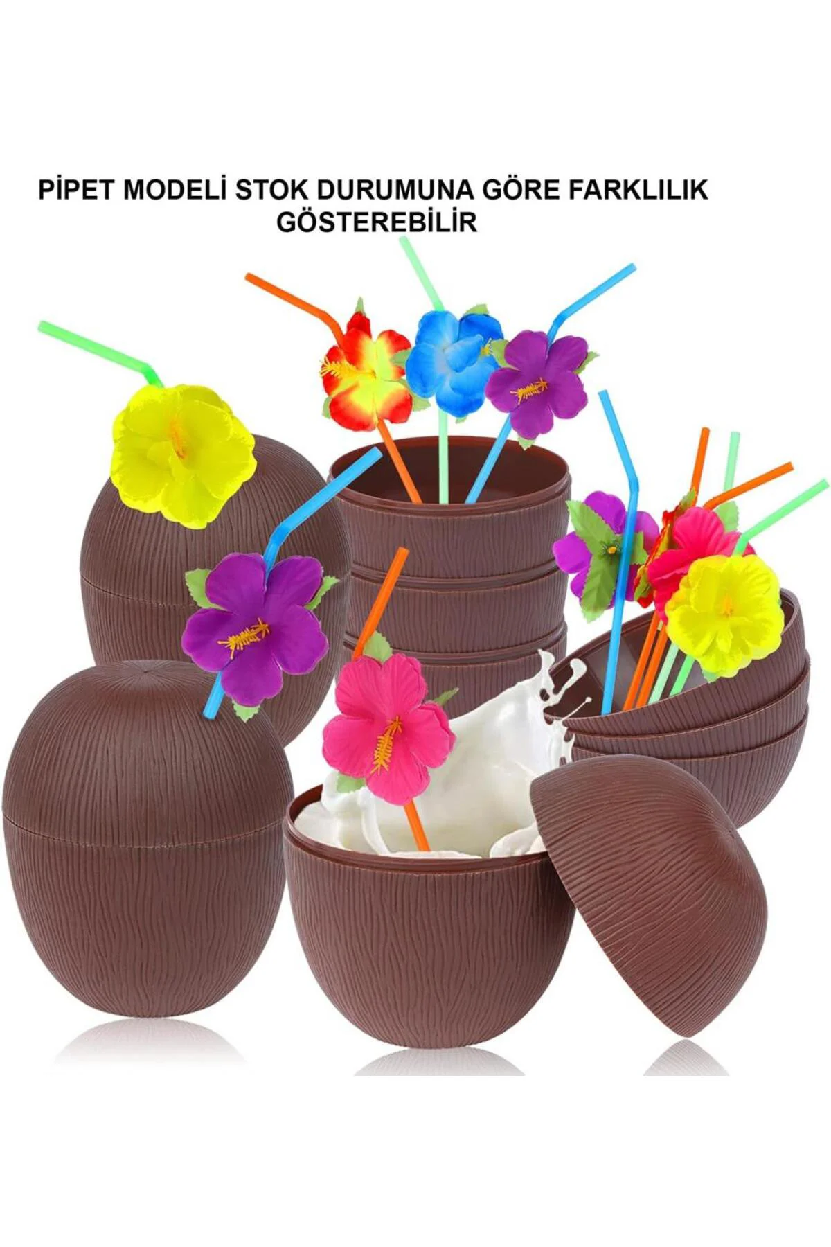Nessiworld Hindistan Cevizi Hawaii Luau Aloha Pipetli İçecek Kabı