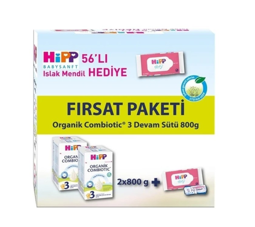 Nessiworld Hipp 3 Organik Combiotic Bebek Sütü 800 Gr X2 Islak Me