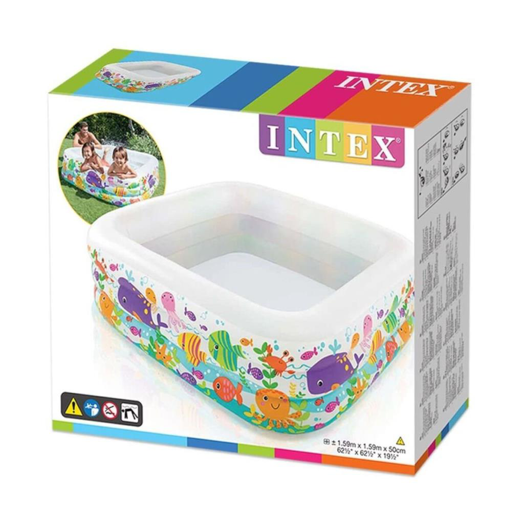 Nessiworld IH57471 Intex Akvaryum Desenli Kare Havuz 159x159x50cm Nessiworld IH57471 Intex Akvaryum Desenli Kare Havuz 159x159x50cm