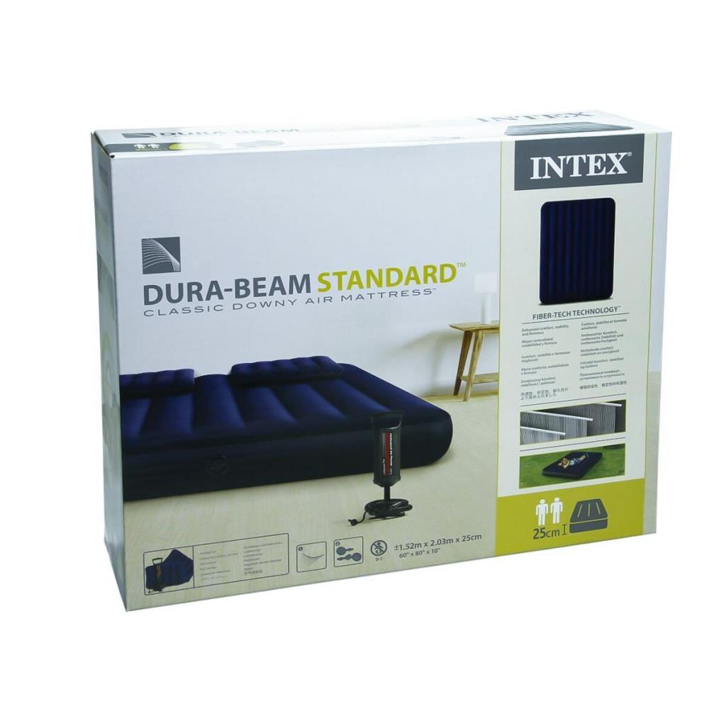 Nessiworld IKY64765 Intex Queen Dura-Beam Klasik Yatak, Yastık, P Nessiworld IKY64765 Intex Queen Dura-Beam Klasik Yatak, Yastık, P