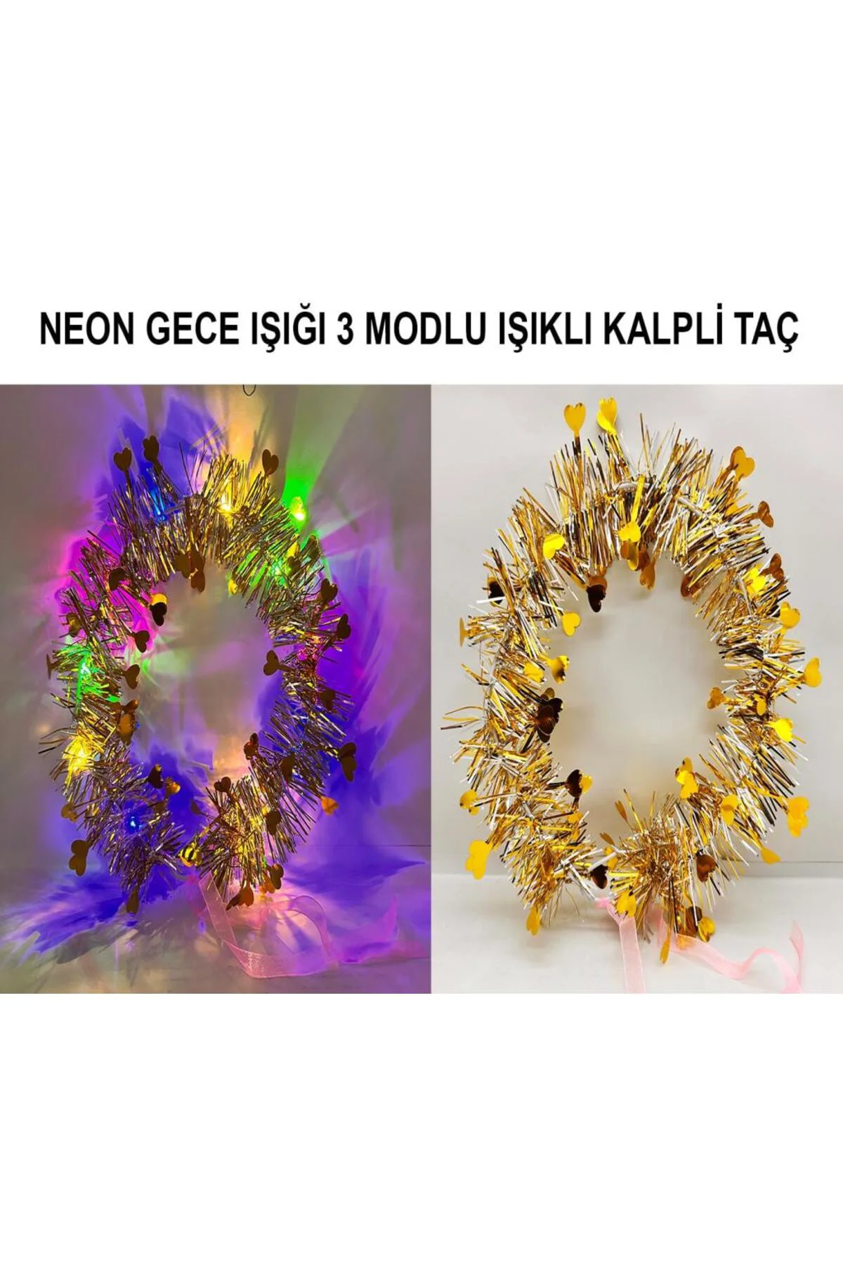 Nessiworld Kalp Püsküllü Gece Parıltısı 3 Modlu LED&amp;#39;li Iş
