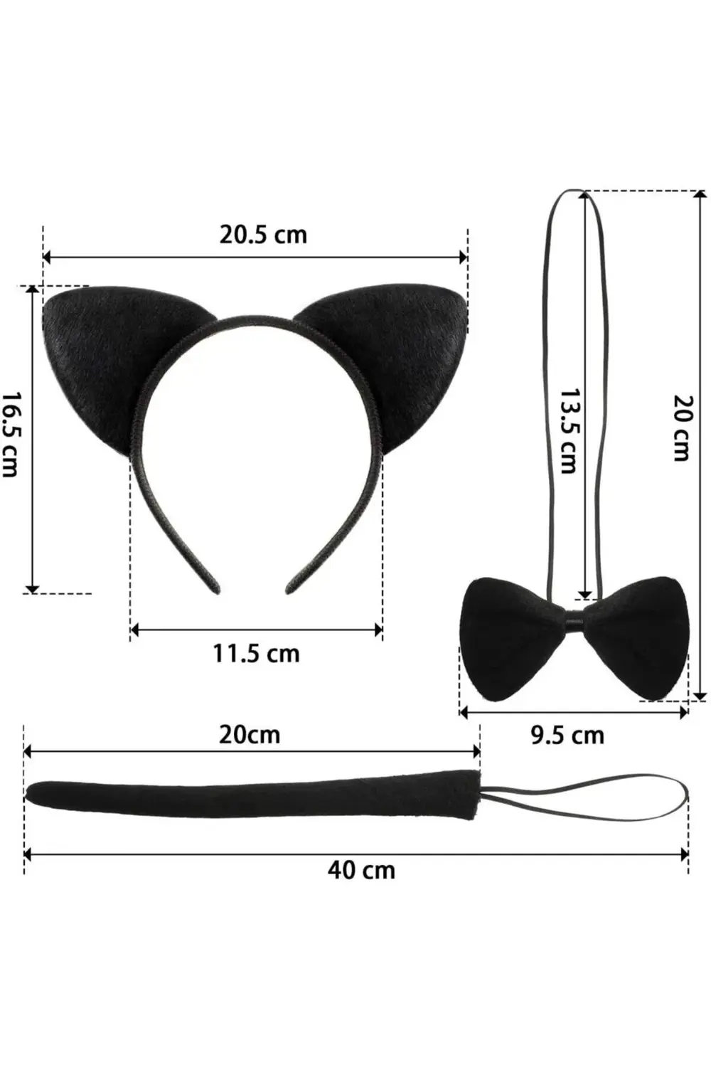 Nessiworld Kedi Kostüm Taç Kuyruk Papyon Seti 1 Adet Nessiworld Kedi Kostüm Taç Kuyruk Papyon Seti 1 Adet