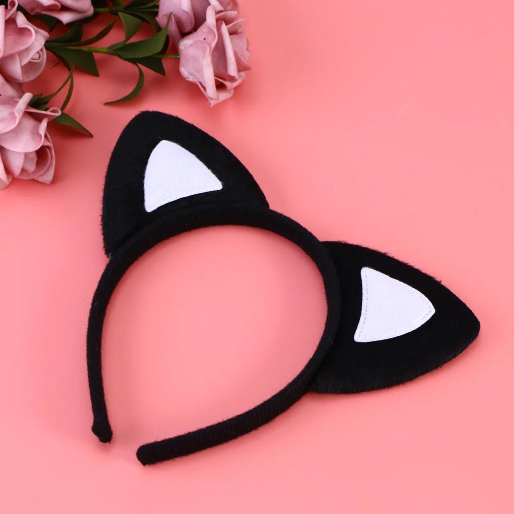 Nessiworld Kedi Kulak Taç Siyah İçi Beyaz Renk Pofuduk 15X17 cm Nessiworld Kedi Kulak Taç Siyah İçi Beyaz Renk Pofuduk 15X17 cm