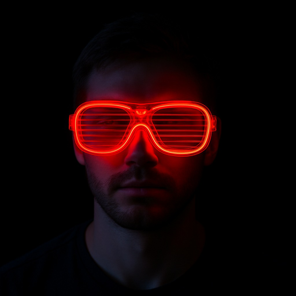 Nessiworld Kırmızı Led Işıklı Parti Gözlüğü - Neon Glow Şerit Göz Nessiworld Kırmızı Led Işıklı Parti Gözlüğü - Neon Glow Şerit Göz