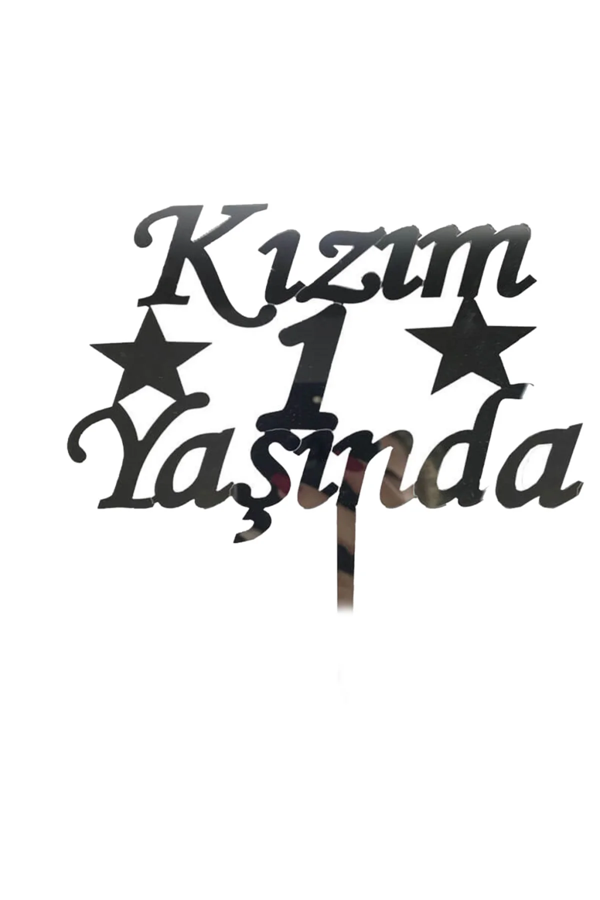 Nessiworld Kızım 1 Yaşında İlk Yaş Doğum Günü Partisi Pleksi Pasta Süsü Gümüş Renk