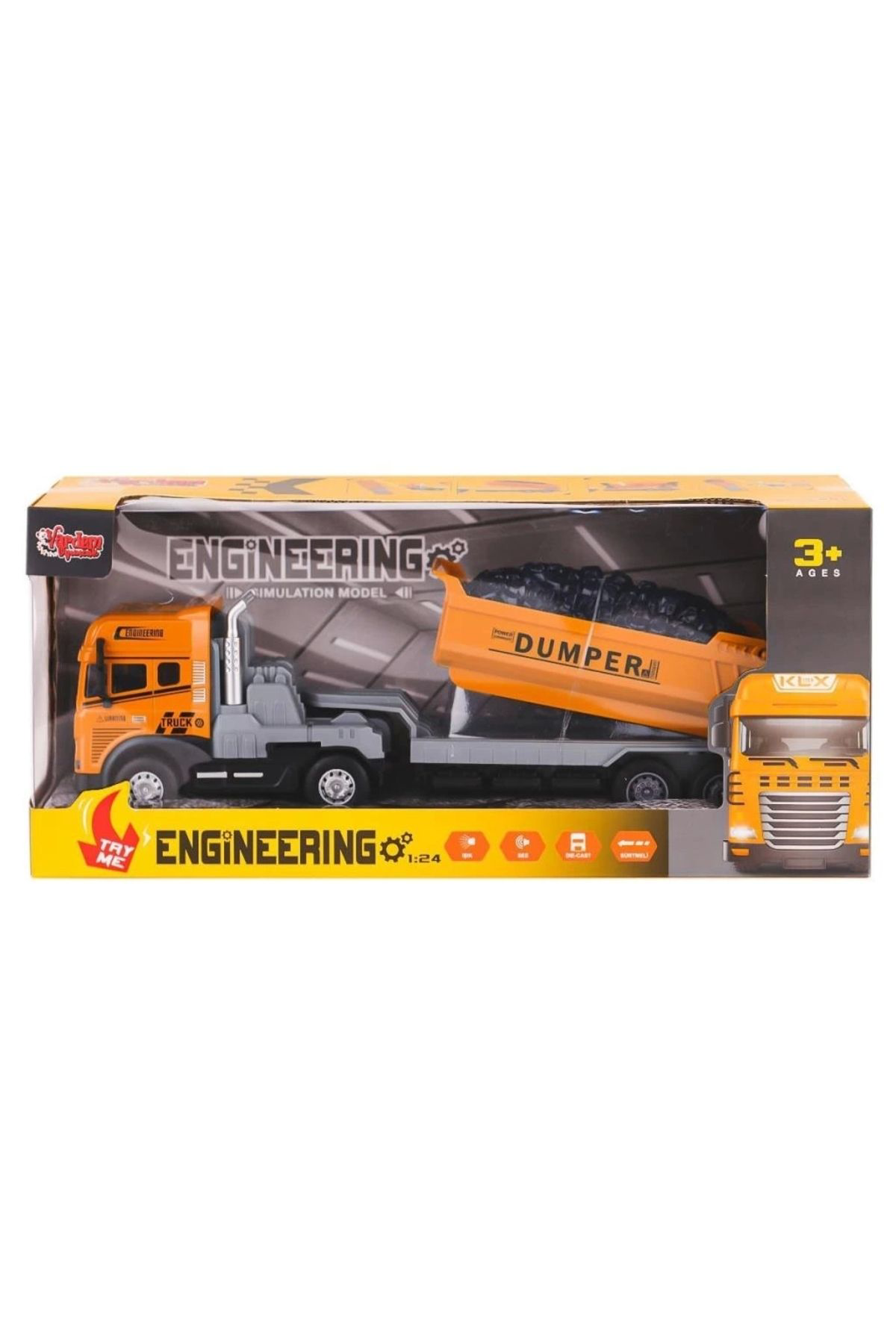 Nessiworld  Klx800-241-42-43-44 İşikli Müzikli İnşaat Tiri 1:24 -V