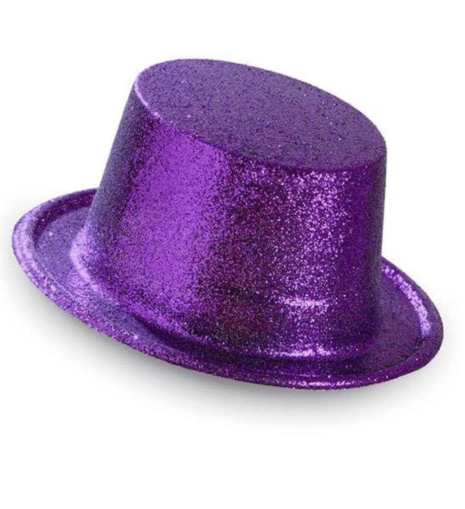 Nessiworld Koyu Mor Renk Violet Parıltılı Simli Fötr Silindir Par