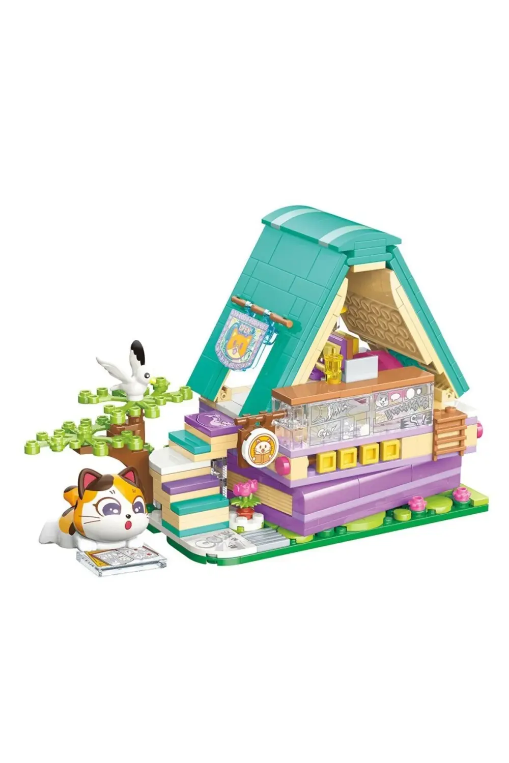 Nessiworld KP28018 Lovely Street Calico Cat Comic House Blok Seti