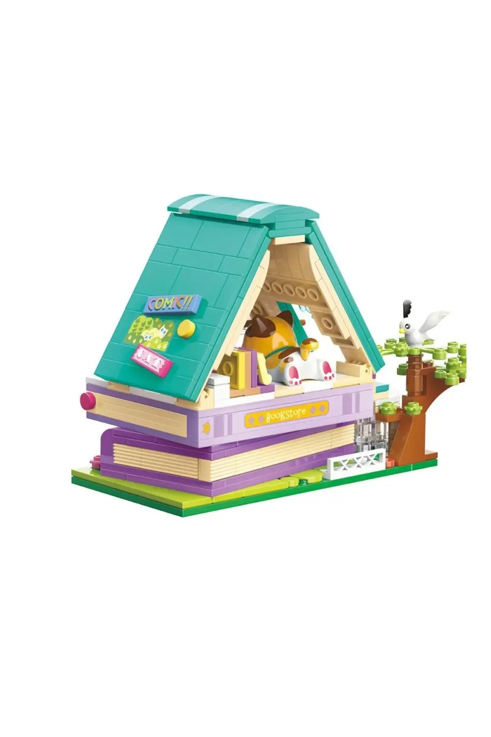 Nessiworld KP28018 Lovely Street Calico Cat Comic House Blok Seti