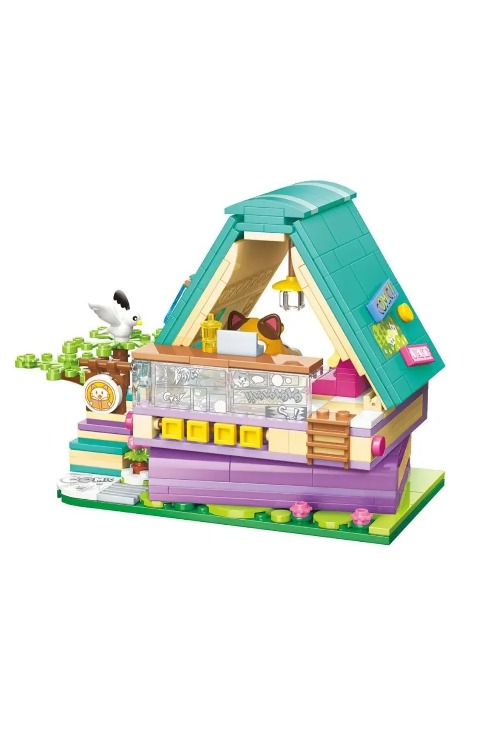 Nessiworld KP28018 Lovely Street Calico Cat Comic House Blok Seti