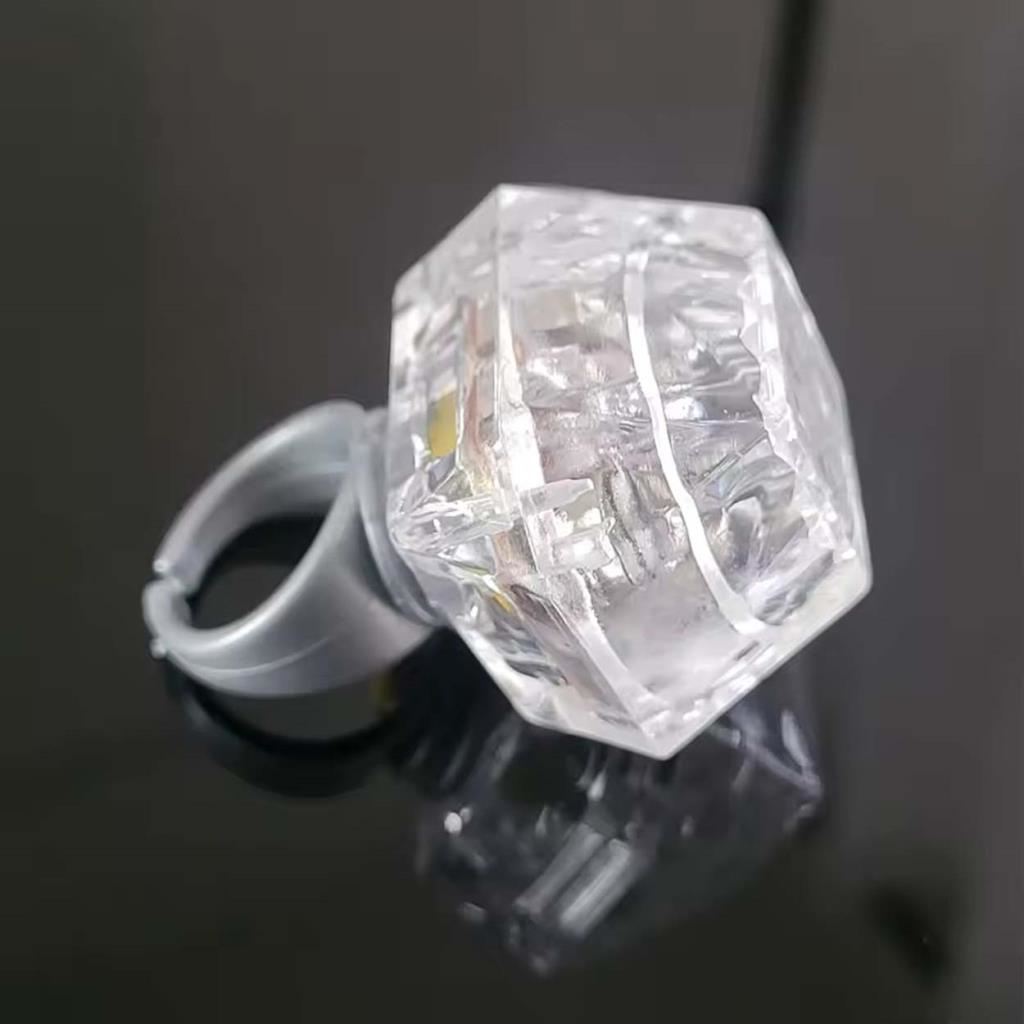 Nessiworld Kristal Tasarımlı Led Glow Işıklı 3 Modlu Gümüş Yüzük 