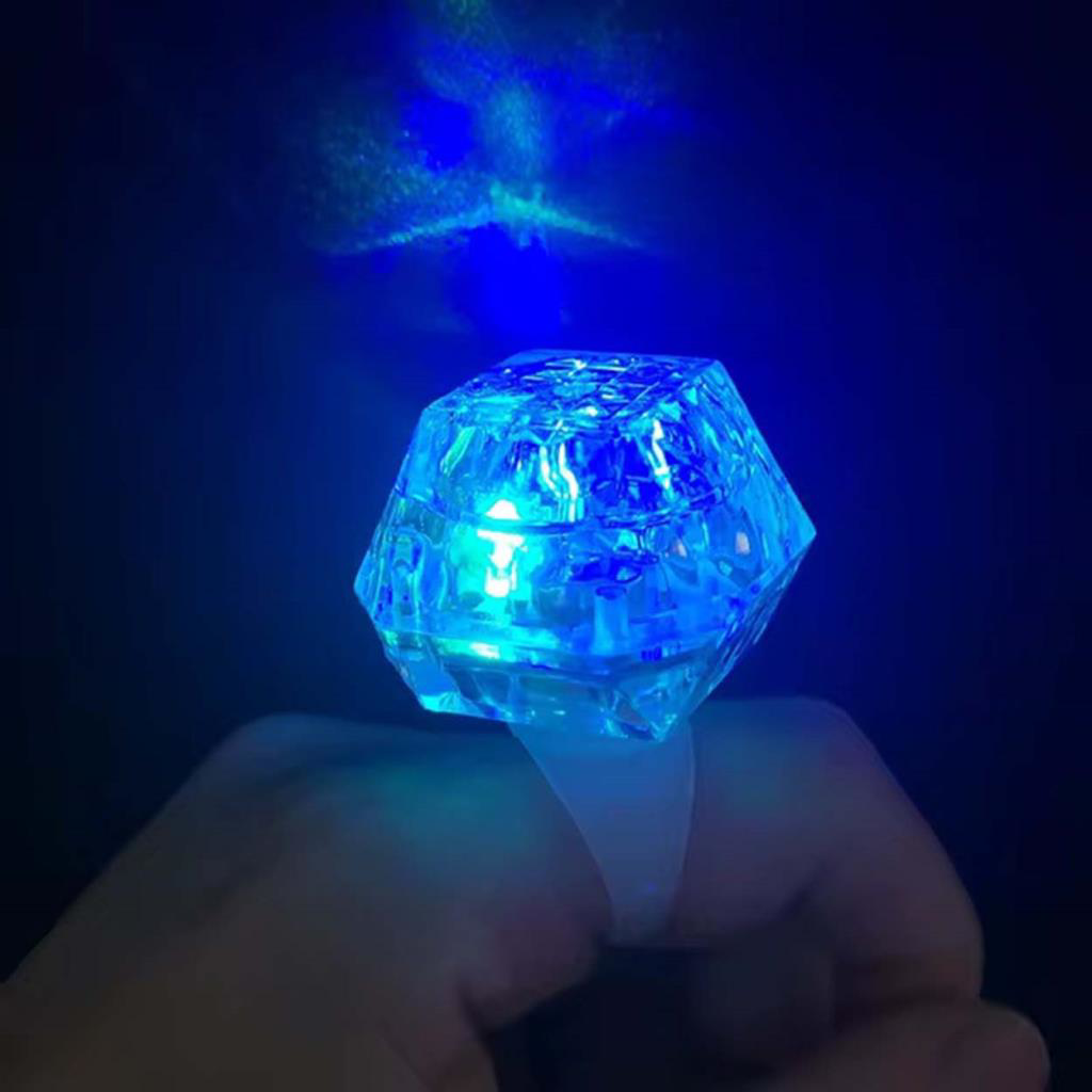 Nessiworld Kristal Tasarımlı Led Glow Işıklı 3 Modlu Mavi Yüzük 3