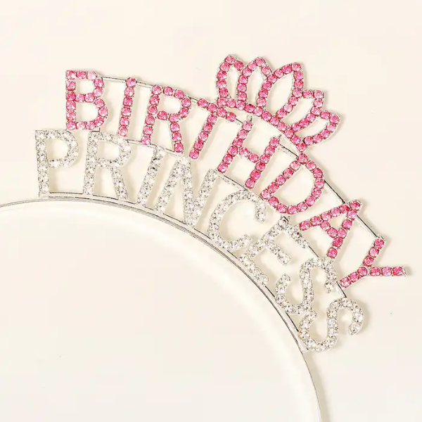 Nessiworld Kristal Taşlı Pembe Birthday Princess Yazılı Parti Tac Nessiworld Kristal Taşlı Pembe Birthday Princess Yazılı Parti Tac