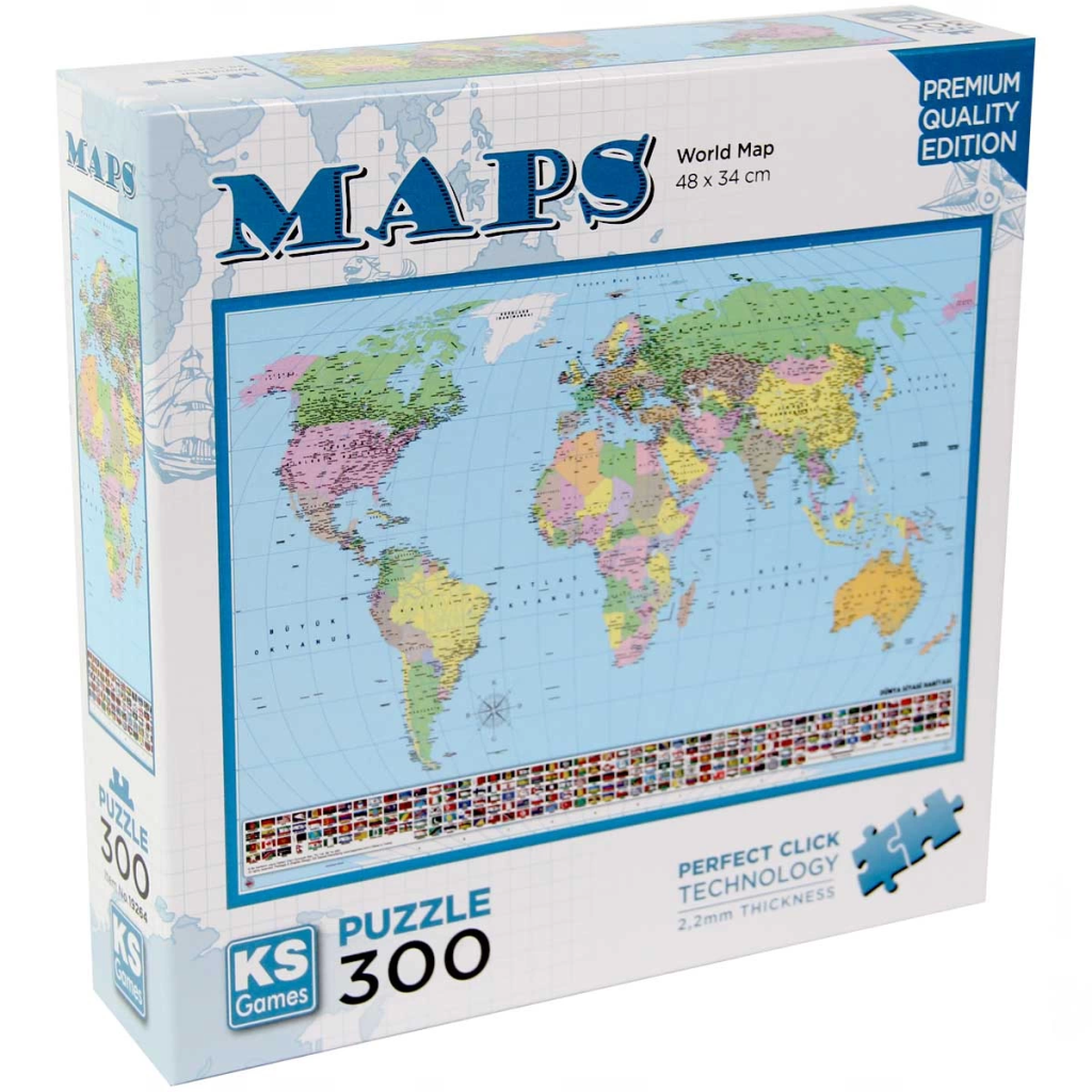 Nessiworld KS Games World Map Puzzle 300 Parça Nessiworld KS Games World Map Puzzle 300 Parça