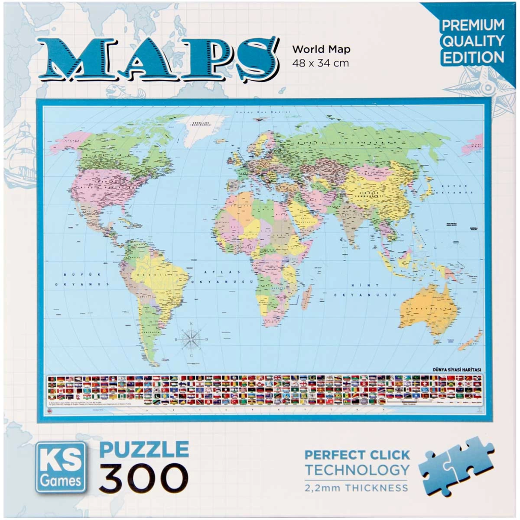 Nessiworld KS Games World Map Puzzle 300 Parça Nessiworld KS Games World Map Puzzle 300 Parça